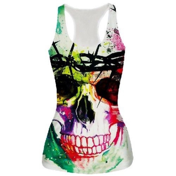 Tops - Skull Print racerback tank
